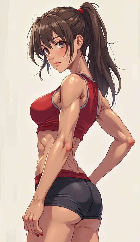 (8K), (Best Quality), (masutepiece: 1.2)　Sexy female boxer punches a concrete punching bag　(View from above)