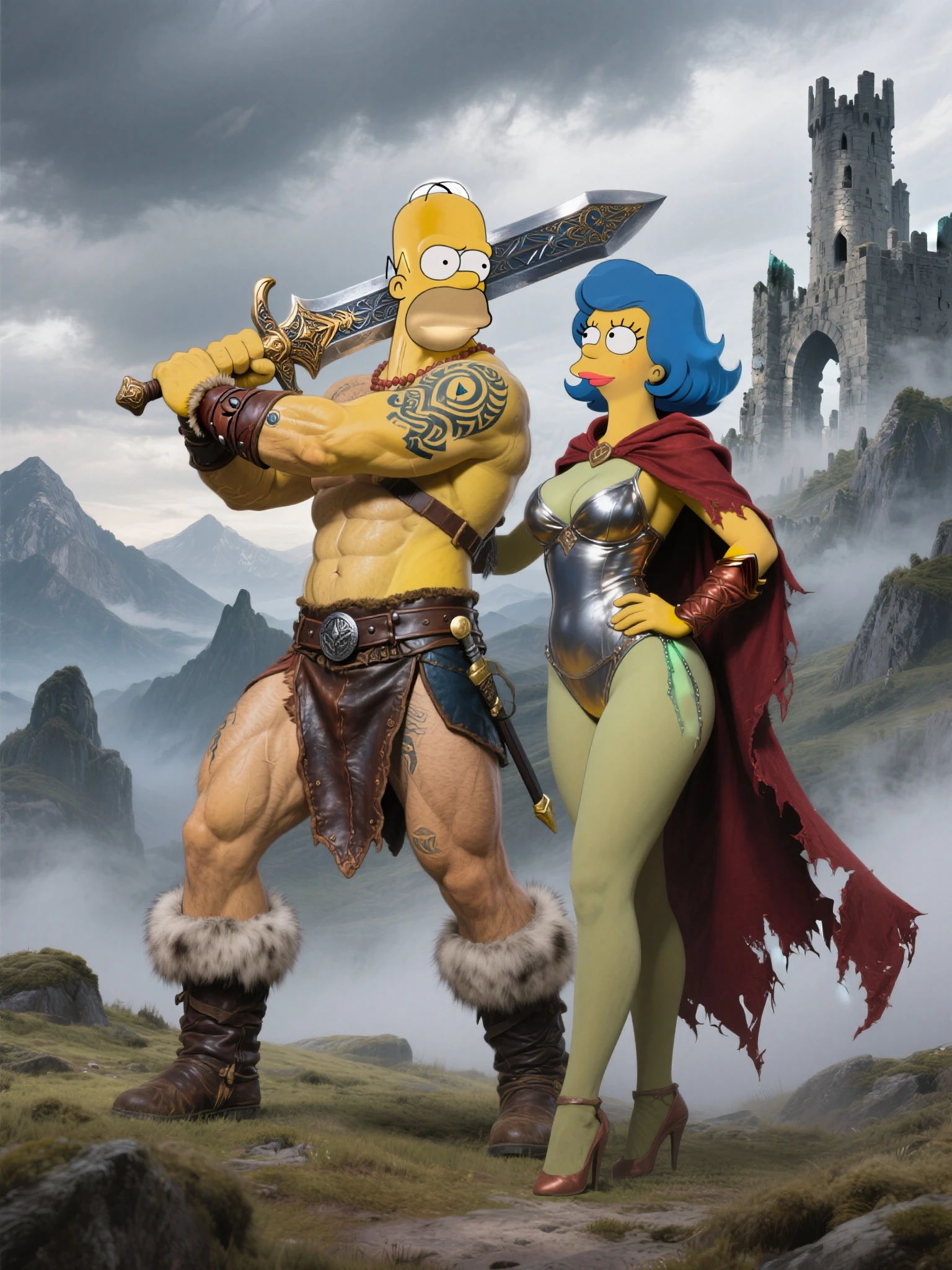 ((full body)),head portrait,((Medieval fantasy fat man sex slaver and 1girl are having sex,standing doggy)),skin head,erect cock,Animated characters, stylized characters, animation style rendering, arnold maya render, , Render key shots, , figure,Character pose, , solid color backdrop,(white clean backdrop:1.2),Show the whole picture