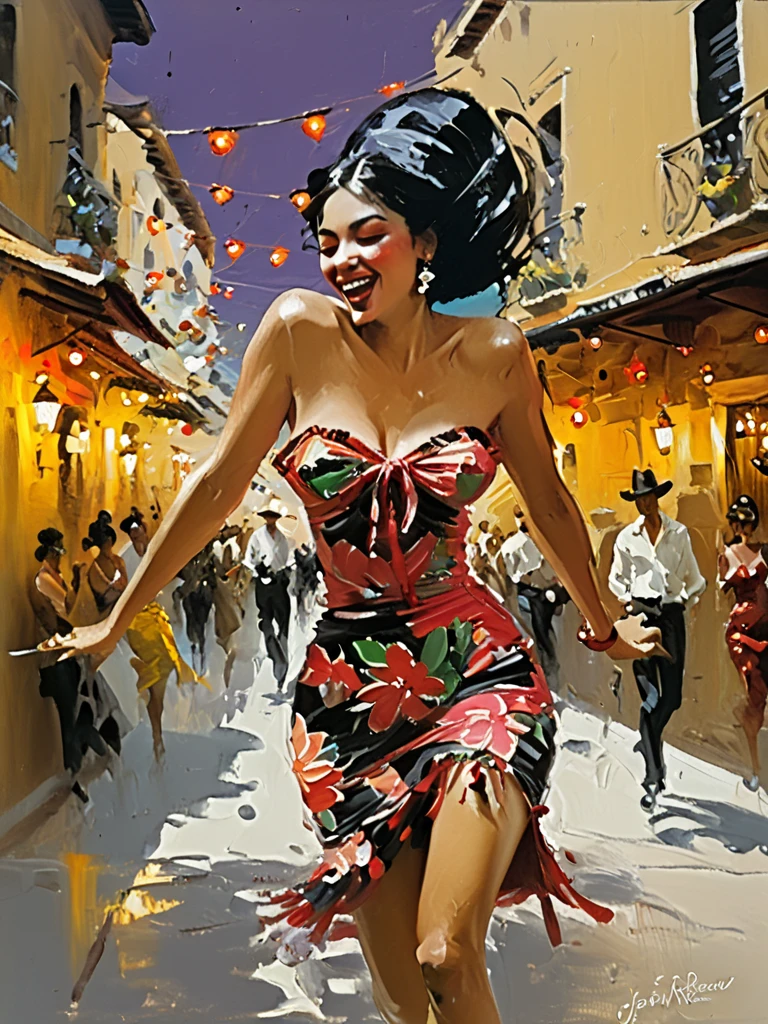 on the city street, in front, very sexy girl, Colombian, black skin, long hair, wearing a sexy dress, looks at us, smiles. She lifts her skirt and shows her panties,eroticism, perfect ass, sexy,{pussy,spread her pussy,cum,cum on pussy,masterbation,straddling,y}(best quality, 4k, 8k, high resolution, masterpiece: 1.2), ultra-detailed, (realistic, photorealistic, photorealistic: 1.37), details intricate, vivid colors, sharp focus, professional, Dave McKean artwork, surrealism oil touch, oil painting style, portrait, woman, beautiful detailed eyes, beautiful detailed lips, dreamy atmosphere, shadow play, lighting soft, fun pose, dark tones, ethereal background, fantasy elements, texture, layered composition. 
