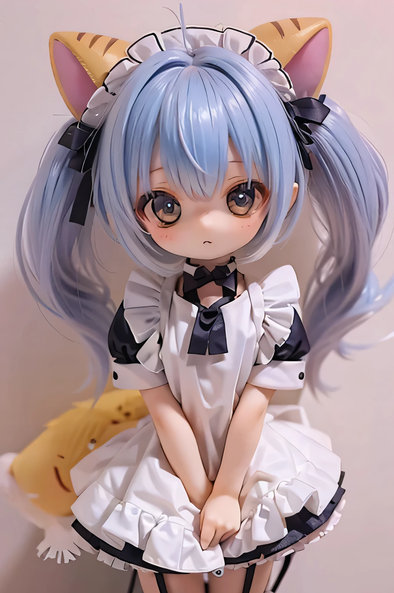 Fox 、 chibi 、 maid clothes (((ORNAMENTED PANTIES)))(((Strong winds)))