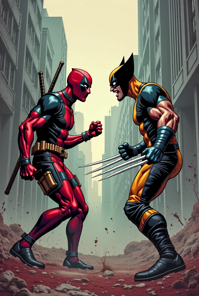 deadpool and wolverine rubbing their penises together and cumming