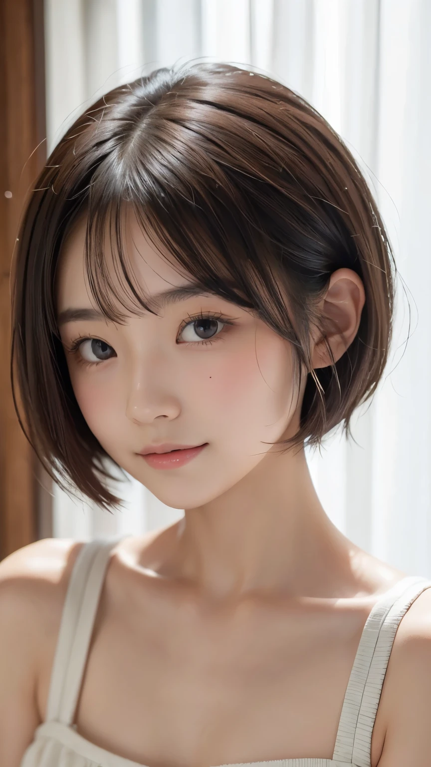 ((Highest quality)),((8K、32k)),(Genuine)、(detailed)、(Beach)、((Bust up shot))、((face closeup))、(White skin)、(Big Breasts)、Golden ratio of face to shoulder width、(((Off-the-shoulder dress)))、(Short Bob)、Shiny Hair、Short Hair、Glowing Skin、Japanese、beauty、Looking into the camera、Thick lips、cute、Hehehe:1.2、Shot with a film camera、RAW shooting、#24、Genuine、フォトGenuine:1.4、Photon Mapping、Physically Based Rendering、Perfect Anatomy、detailedなデコルテ、detailedな目、detailedな二重、detailedな咬筋、detailedな鎖骨、Perfect Fingers、Finger Description、(品質 8K)、((White skin))、Avoid mascara、Hair with movement、detailedな毛穴、Natural light、detailedな描写、Blushing、Fine pores、Perfect cleavage、masterpiece、Blushing、Hair with movement、detailedな腹筋、Sparkling、sexy、detailedな脇の下、(slender)、(Upper Body)、detailedな目元、(portrait)、