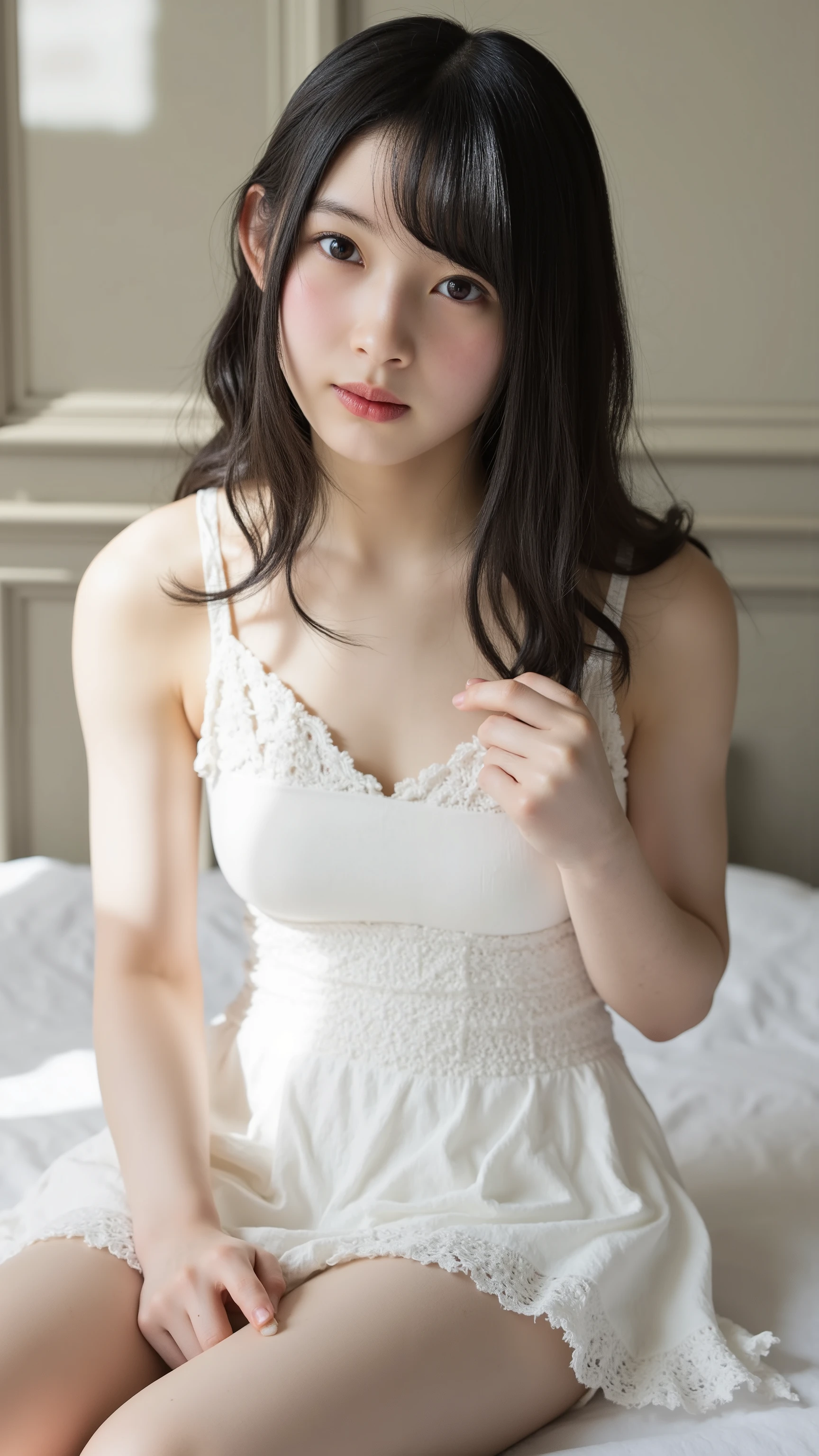   in a hotel room, Age 18、bed, ((on all fours、[[Insert、Deep joy、severe pain in the hand、酔ったeye:1.2）,（  angle:1.5）, despair,  cries, ((eyeを閉じて激しく息を吸い込んでください :1.2))、  ecstatic face、  Climax expression  、  at the rocking horse  、  You can see all the way to the ceiling   、endure:1.5)),    clench your teeth 、 Her whole body ,  beautiful,   adorable by design, sweet, cute ta girl, Twin frill lace  ,thigh high socks, lots of ruffles  ,(  adorable by design, sweet, cute),  Eight-headed body,  fashion model,   完璧な比率 , 大きな胸の裂けeye,  Baby Doll with T-back, Garter Belt,  knee socks, brushing, dildos carryingライティング, sharp concentration in nude clothes ,Bokeh,highlights, dildos carrying, Post processing ,Cinematic post-processing with an emphasis on complex human hands and fingers , （  watch viewers ：1.1）,(((Kamimei、、 no pants、naked、nsfw, beautiful nipples 、Big Breasts、 Valley、  feet 、 camel toe ))),(( bedの上、  rest on your back 、 from directly above))、 table top naked underneath the jacket,  1 girl,  best quality,  very detailed, (((blush,))), ray tracing,Perfect White Skin:1.2),reflection,  at the rocking horse 、Yellow_eye,  Gorgeous Necklaces, Japanese、最もcute、beautiful女性28歳、[[Insert、Deep joy、severe pain in the hand、恍惚としたeye:1.2）, despair的な, I feel like criesing, exclamation mark、(( growling :1.2))、 ecstatic face、You're convulsing 、 very ticklish、 Irresistible expression  ,  at the rocking horse 、（  stand in a dark room and stare at the viewer ：1.1), eyeを閉じる　nude　nude