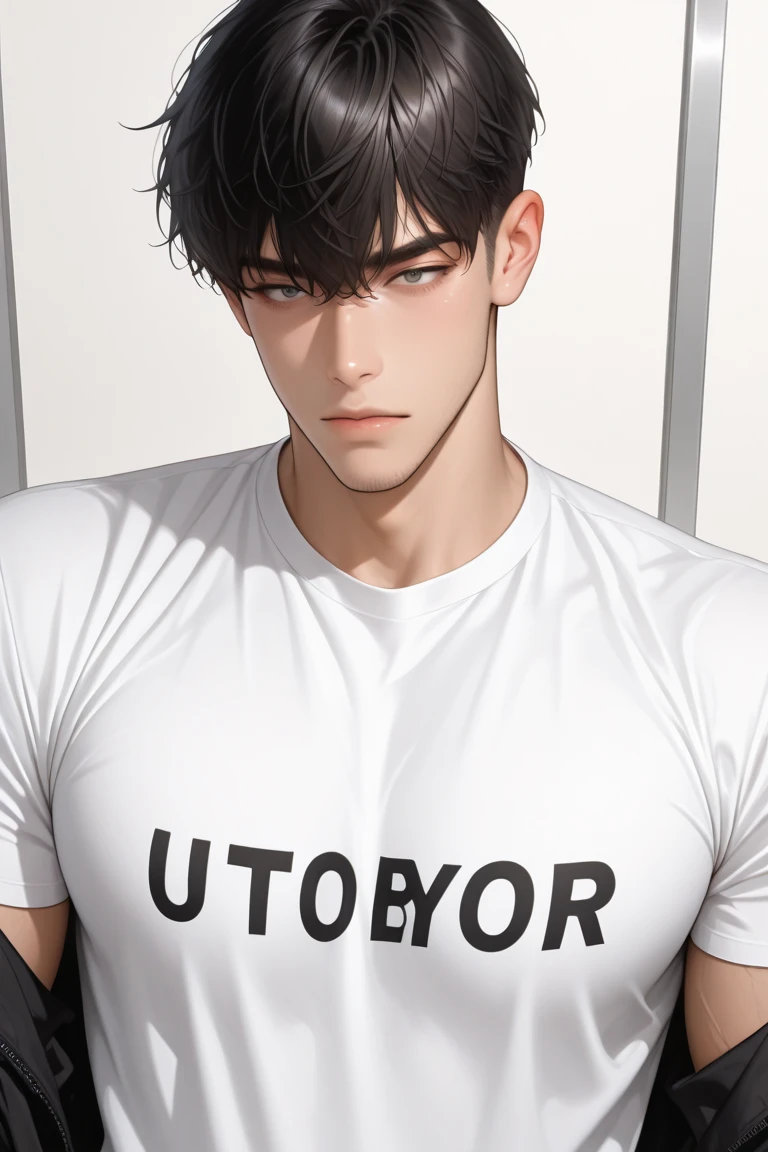 beautiful man, male beauty, muscled body, manly body, manly face, cat eyes, intimidating eyes, manly lips, HD quality, digital art