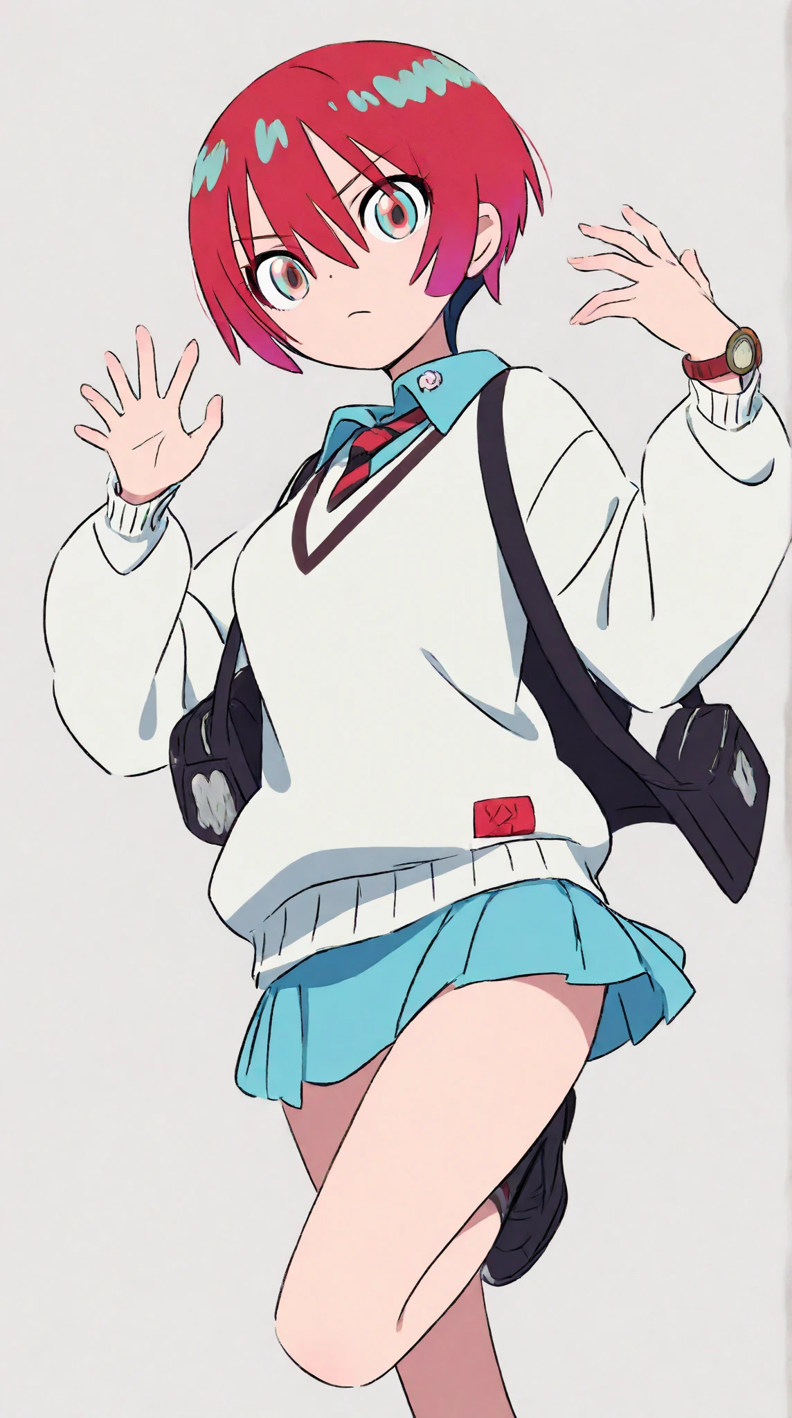 masterpiece, 最High Quality, is very aesthetic, Absard dress, newest, recent, 【contemporary, smdfmkn  ,  Fumikane Shimada, 1 girl, Amate Yuzuriha  ,1 girl,solo,  Amate Yuzuriha  , short hair,red hair,multicolored hair,  Aqua Eyes,Rainbow Eyes,and larger、Big Breasts、round 、 Valley Emphasis 、soft、 masterpiece,最High Quality,High Quality,is very aesthetic、private clothes 、five fingers、pussy juice with Ritsuka Fujimaru、Love liquid、outdoor exposure、Shame、Zeon Army、Passenger Tram、light blue skirt、skirt raised、Zeon Army柄のパンティ、vertebrae、Forced Exposure Play、grins