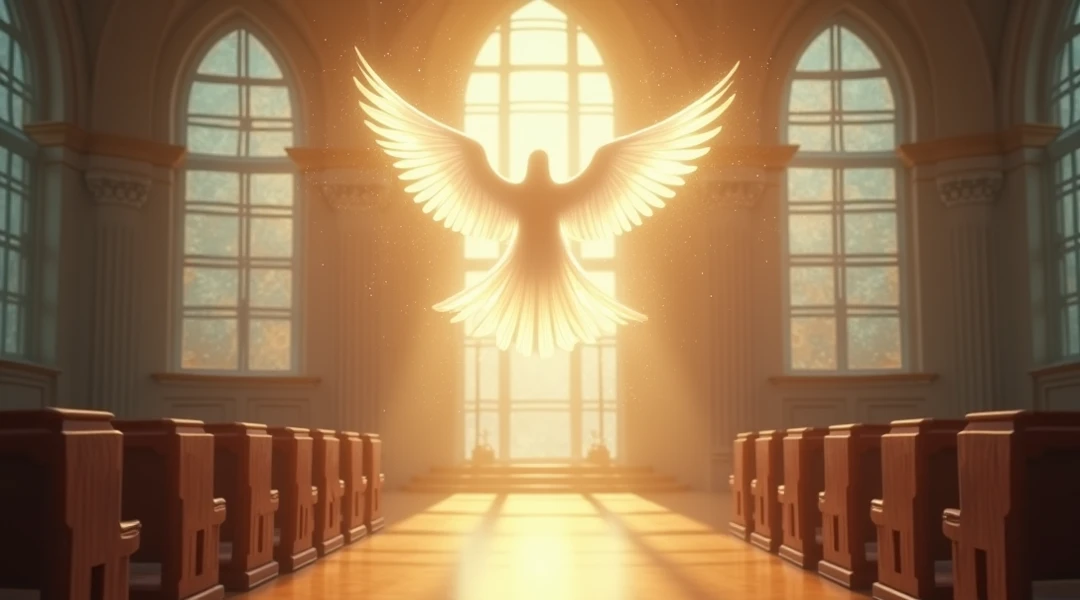 Create a hyper-realistic and detailed image of the "Four of Lights" card for the Lumen Angelis deck. The scene should closely mirror the "Four of Swords" from the Rider-Waite Tarot. Depict an angelic figure in repose, lying on a radiant marble altar. The angel’s ethereal wings are gently spread, creating a sense of peaceful stillness. Surrounding the angel, there are four beams of light arranged in a protective formation—one lying on the altar, symbolizing rest, while three more float vertically above, casting a divine glow. The setting is a grand, celestial cathedral bathed in soft, golden light, with intricate stained-glass windows featuring angelic motifs. The atmosphere conveys a profound sense of rest, meditation, and divine protection.