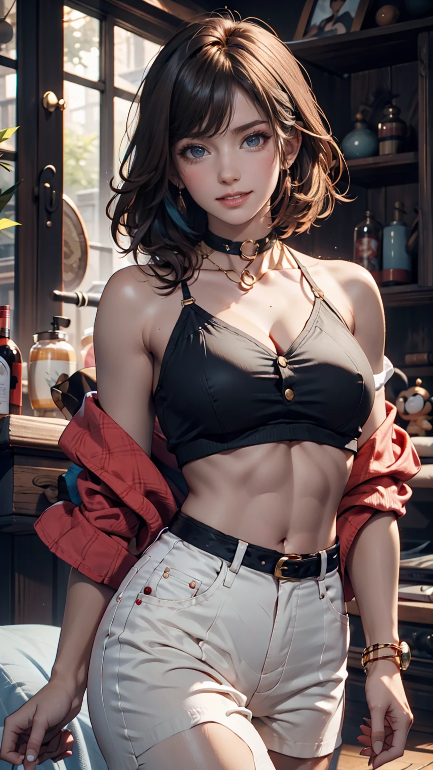 24 year old Caucasian female、Sexy proportions、Sexy、Wear a micro bikini、Wrap a pareo around your waist、Place hands on hips、smile、Wear accessories on your wrist、Attach a necklace
