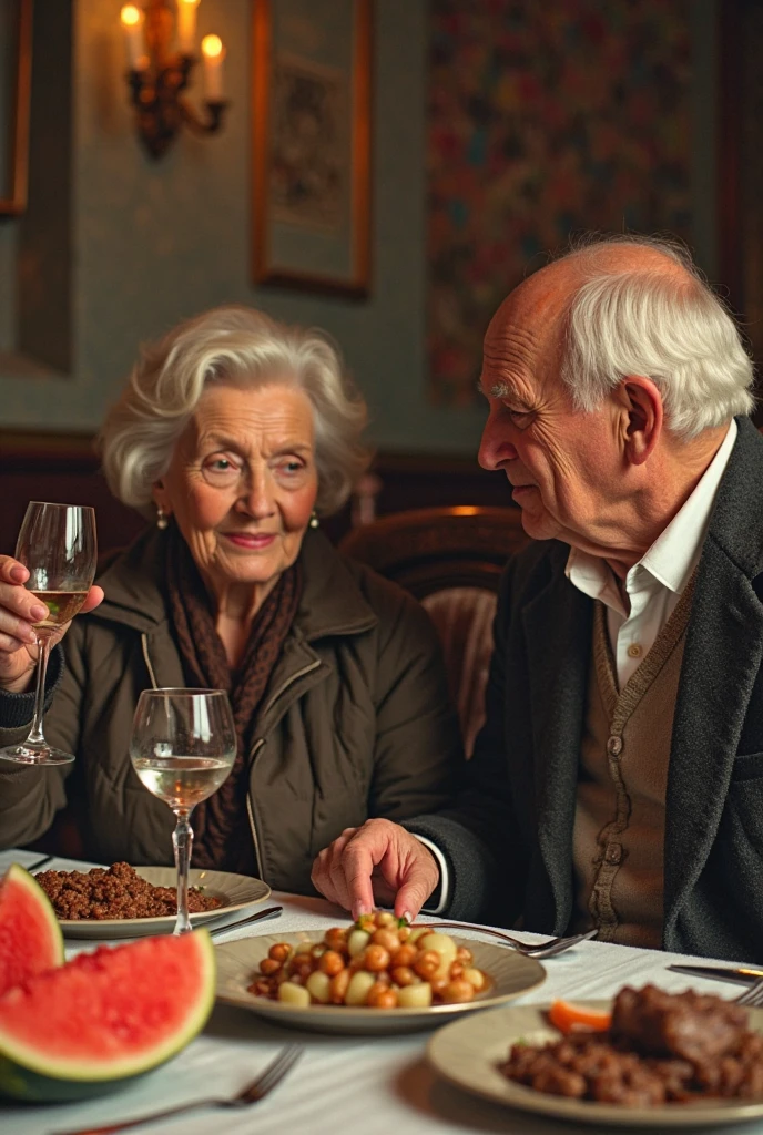 An old couple laughing together, appreciating the moment and relationships