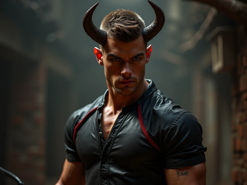 image alluding to the clever and terrifying male devil in a dark environment