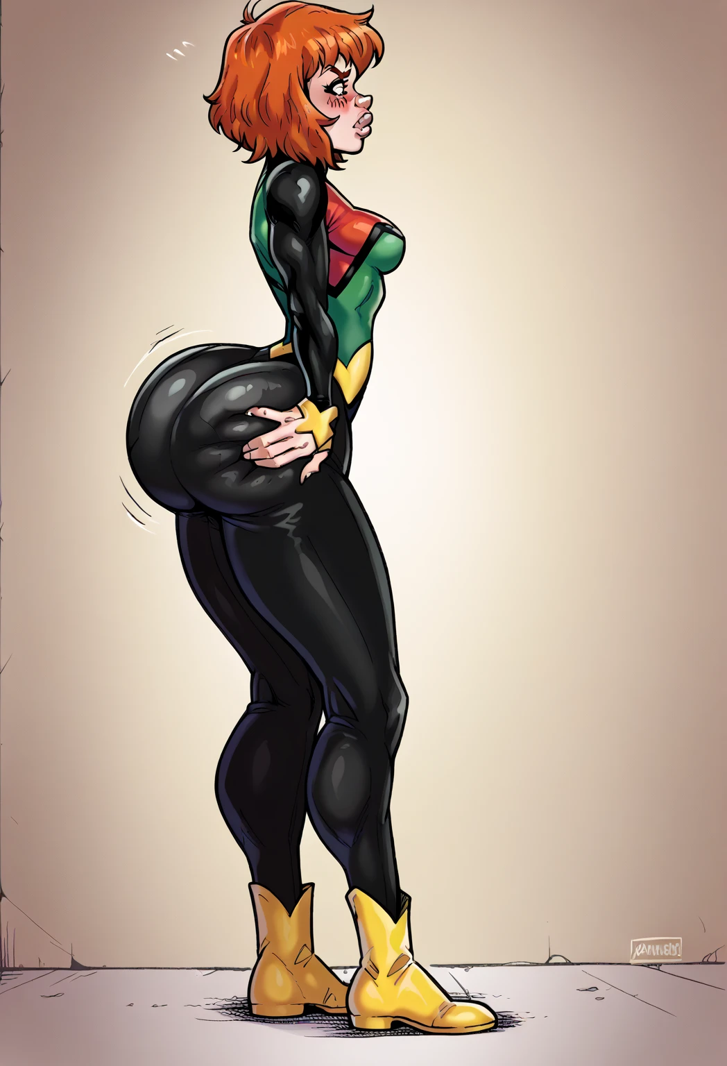 Full body image of Maki Zenin from Jujutsu Kaisen, full body in image, wearing her outfit post-Zenin clan (dark green jacket, matching skirt, black tights, and black shoes, with glasses), long hair tied in a ponytail, female body, athletic and muscular body, visible scars on her face and arms, dynamic pose, detailed pose, simple background, expressive face showing determination, focus on face, line art, sketch