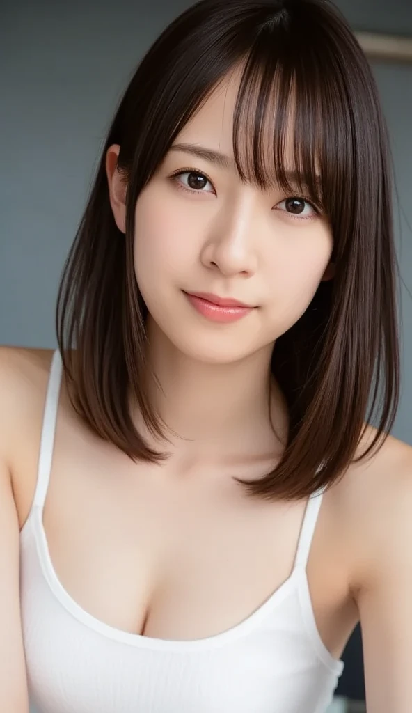 (Highest quality、4K、8k、High resolution、masterpiece:1.2)、Very detailed、(Genuine、Realistic、Realistic:1.3)、japanese women、smile、Large Breasts、short hair、completely naked、nipples、Full body photography