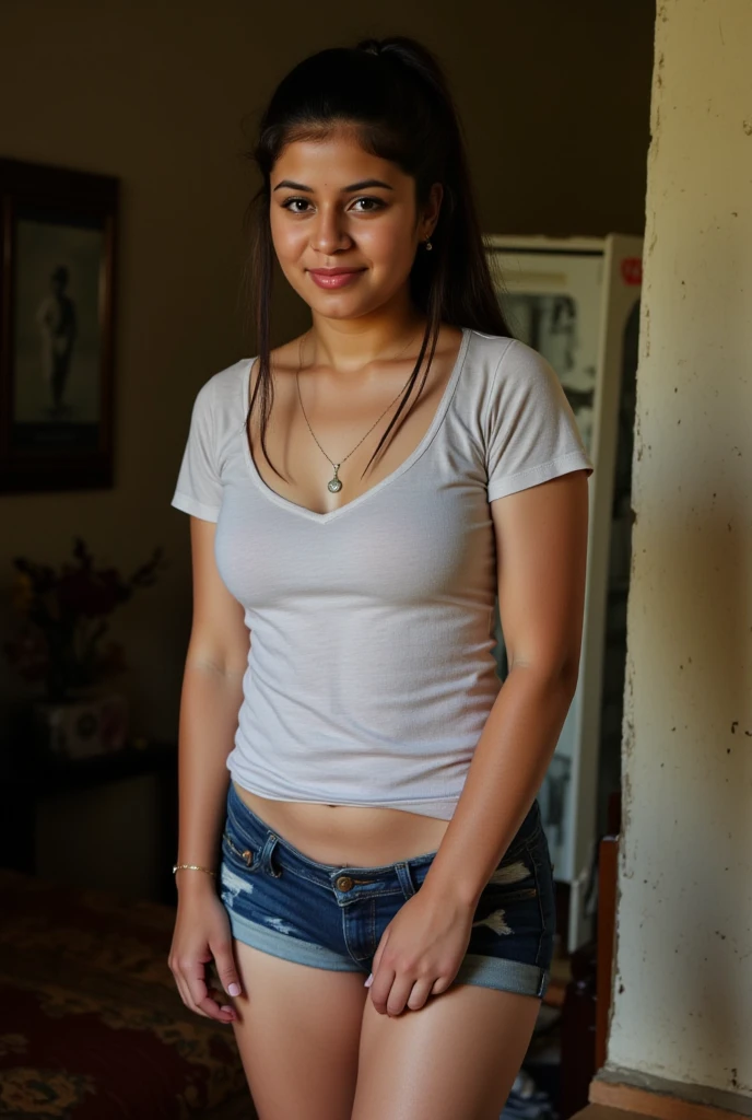 Foto RAW em sequencia, uma foto de uma adolescente 16anos, feliz, corpo inteiro, ar livre, vestindo roupa de verao, tempo ensolarado, rosto detalhado, planos de fundo detalhados , luzes naturais, HDR, foto realista, foto profissional, flerte com o espectador, visual sexy, fotorrealista, Linda, pele natural, 8k UHD, alta qualidade, filmic grain, Fujifilm XT3