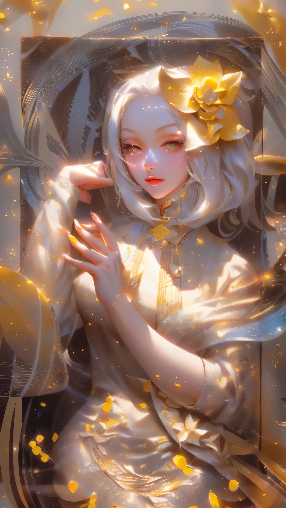 beautiful woman squatting front view with legs apart,(level difference:1.8),(Paint colliding and splashing on the canvas),(depth of field),(flat color :1.1,(yellow theme)),1 girl,screaming,propaganda poster,full body,strong wind,heavy smoke,(liquid paint rainbow hair:1.1) made of paint and defies gravity,thick flowing,(paint splatter:1.3),Liquid state,stunningly beautiful, masterpiece, detailed background,ultra high quality model, ethereal background,abstract beauty, explosive volumetric, oil painting,heavy strokes,Romantic lighting,Sub-Surface Scatterring,glow,8k,high resolution, dreamy,ray tracing,hdr,god rays,face by tom bagshaw art station, Moon Goddess, full length figure, contemptuous gaze, detailed face, 1.4), gold decoration, plain black background, beautiful Caucasian girl closeup, dynamic moving body, digital art, splash, full body, Sakimichan art, oriental mandala tattoo, fractal background, silver and gold and bronze spirit, floating antique clock, antique lamp, splash, seductive pose, visible pubic hair , visible small breasts, full body, beautiful European Caucasian girl, sexy lady beauty, bare breasts, open neckline, clothing transparent fabric, standing, realistic, highest detail, holy holy, golden eyes, heavenly palace, countless palaces, clouds, golden light, golden lotus, (tianchi bath), pubic hair view, splash, full body, Sakimichan art, slight smile, seductive pose, visible pubic hair, full body, transparent clothes, Jean-Bapti style ste monge, shiny, beautiful girl, glittering, cute adorable filigree, edge lighting, lights, surreal, fantasy, digital art, wlop, artgerm and james jean, floating antique clock, antique lamp, floating antique clock, tom bagshaw art station face, the perfect masterpiece, highest quality, the perfect artwork, 8K, upper body lens, frontal portrait, delicate face, looking at the audience, beautiful girl, magical transparent eyes, platinum hair and 3d fractals, colorful illustration, anime cartoon style, face of tom bags