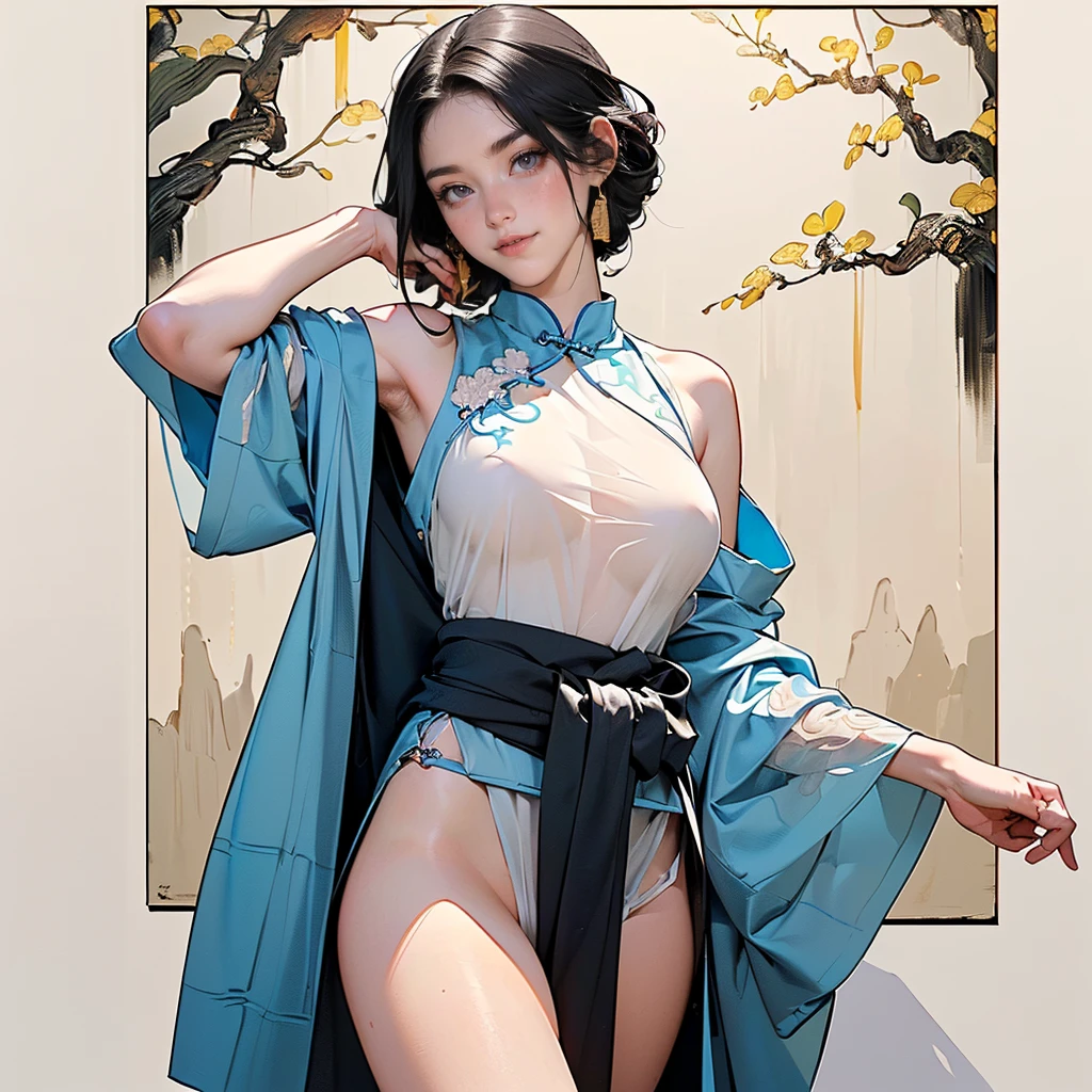 (Beautiful woman、One girl、Bodysuits:1.7、Very detailed、Incredibly beautiful、Porcelain-like skin、Short Hair、Narrow waist、erotic、Photorealistic、Very detailed、8K、Highest quality、High resolution、Cinematic lighting、Intricate details、masterpiece)