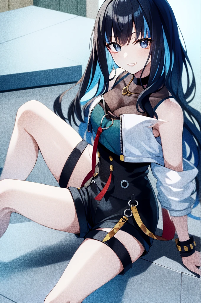 1girl, 3/4 turn, right hand behind her back, kneeling pose, top view, , sexy pose, horny, the girl's whole body is visible