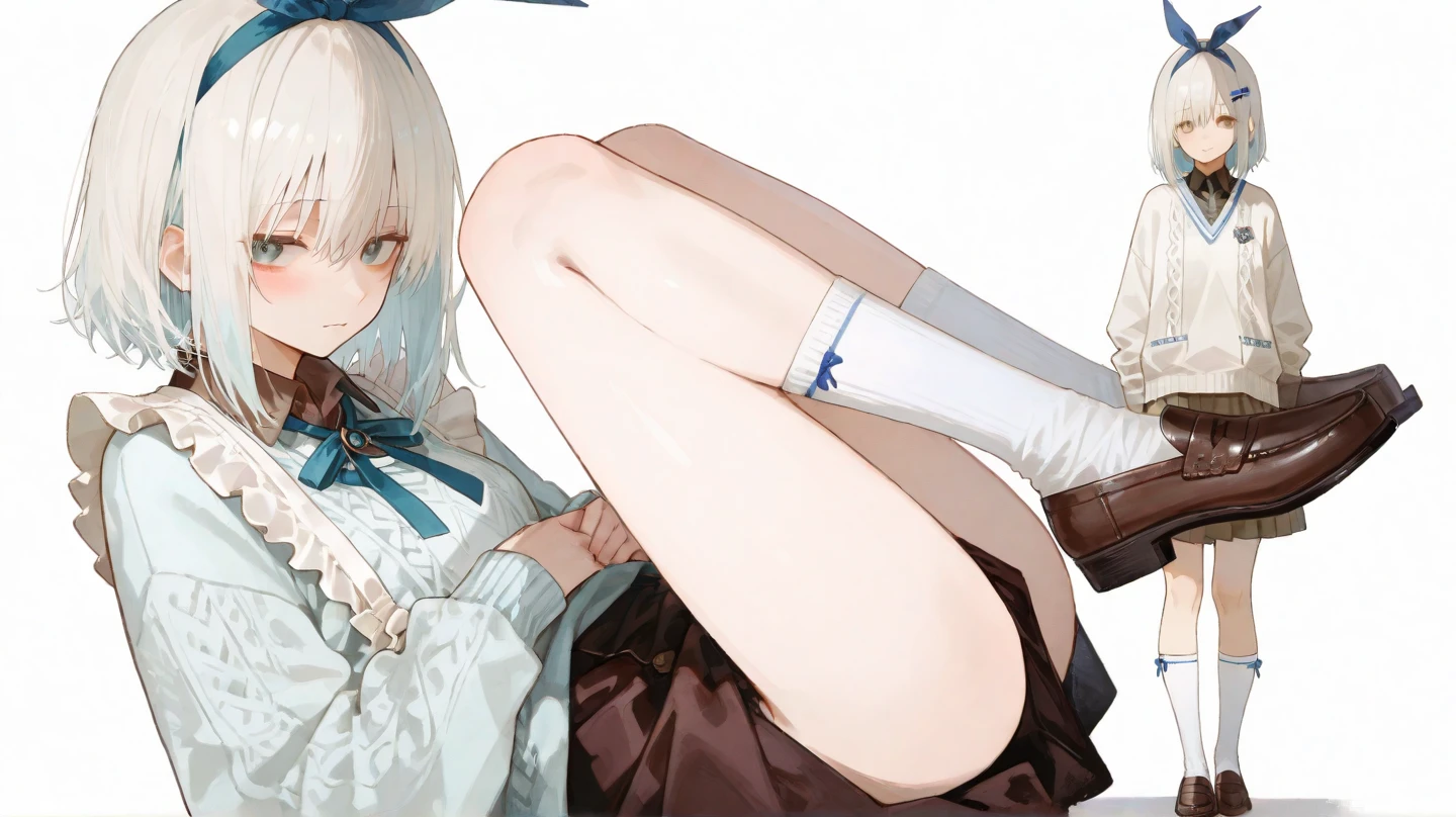 Anime girl sitting on a couch with a book and a cat, on pixiv, from Girls Frontline, very detailed fine fanart, pixiv, artstation trending on pixiv, top rated on pixiv, fine line art, pixiv 3dcg, digital art on pixiv, cushart krenz key art feminine, perfect line art, bare feet