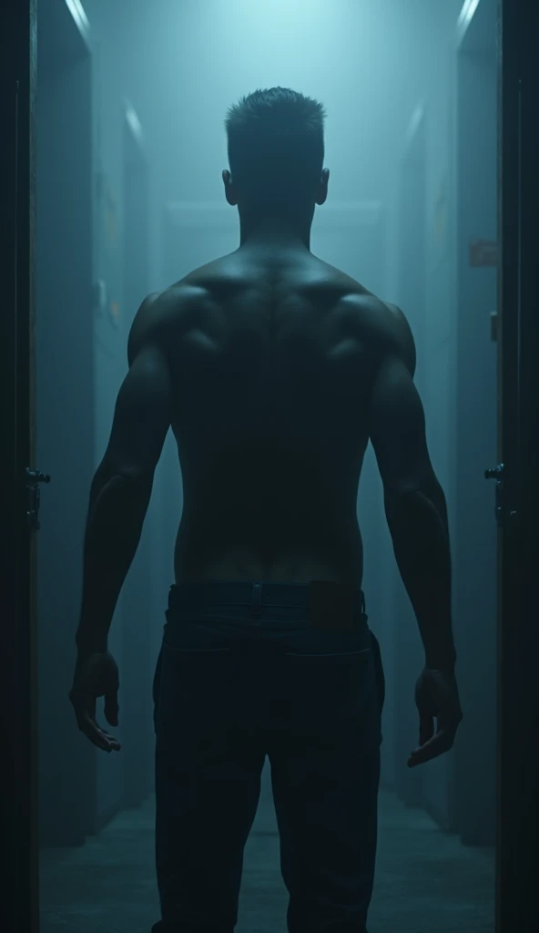 Silhouette of a bald man