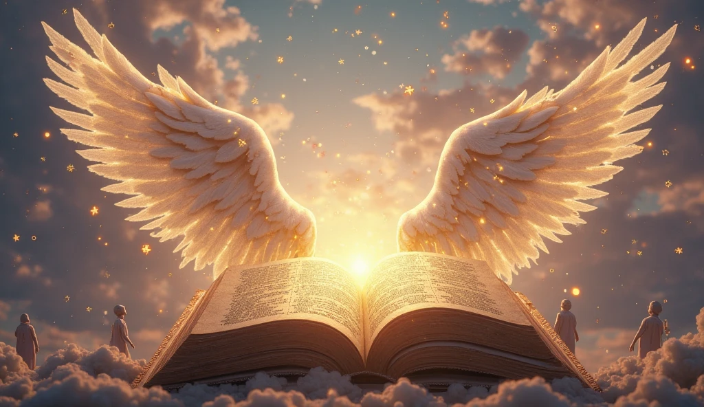 book design with wings to illustrate about education