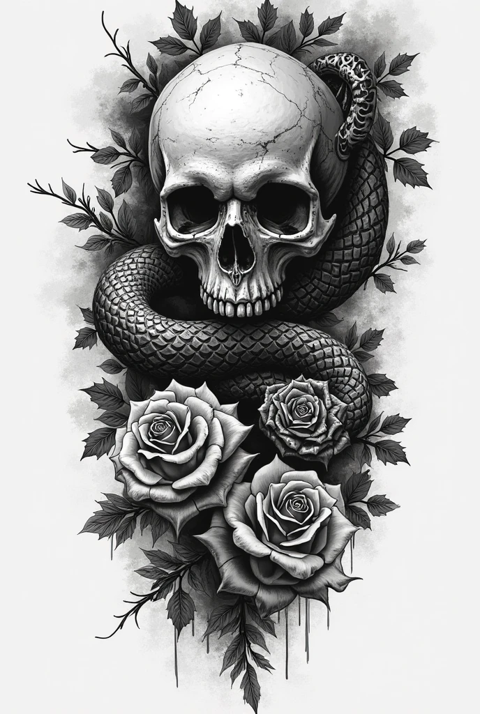 Draw me easy graphic tattoo design with these emojis "๐๐ป๐๐ธ๐" the ๐ป need to be ๐ mouth and ๐ on ๐ head with big 1๐ head Open its mouth and threaten
