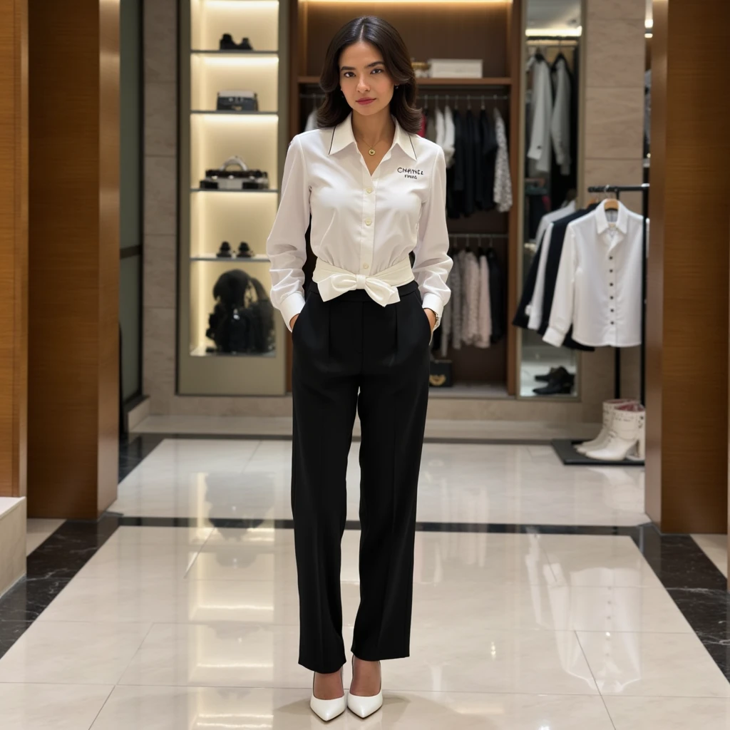 (((Backwards:2.0, Point your ass to the camera:2.0))), ((conference room:2.0)), ((Clothing:2.0, Blue long blouse:2.0, Black panties under white suit pants:2.0)), ((A grin:1.2, Small breasts:1.5, slender:1.5, Small Ass:1.8)), ((Japanese, 1 Girl, 18-year-old, 7 heads, Ideal body proportions, Black Hair, With bangs, Small breasts, Erect nipples, slender, Small Ass, Beautiful feet, Skinny Legs)), Surrealism, Cinematic Lighting, Depth of written boundary, First Person View, Boobs F/1.8, 135mm, Ticker, Mastepiece, Curate, ((Anatomically correct:1.3)), Textured skin, Super Detail, High detail, High quality, Awards, Best Quality, High resolution, 8K