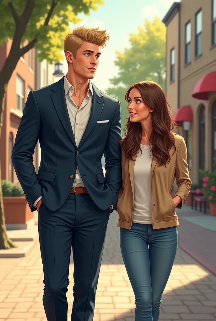 a young man and a woman