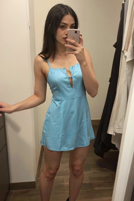 ((best quality)), ((masterpiece)), (detailed), 1girl, selfie, sexy dress, full_body
