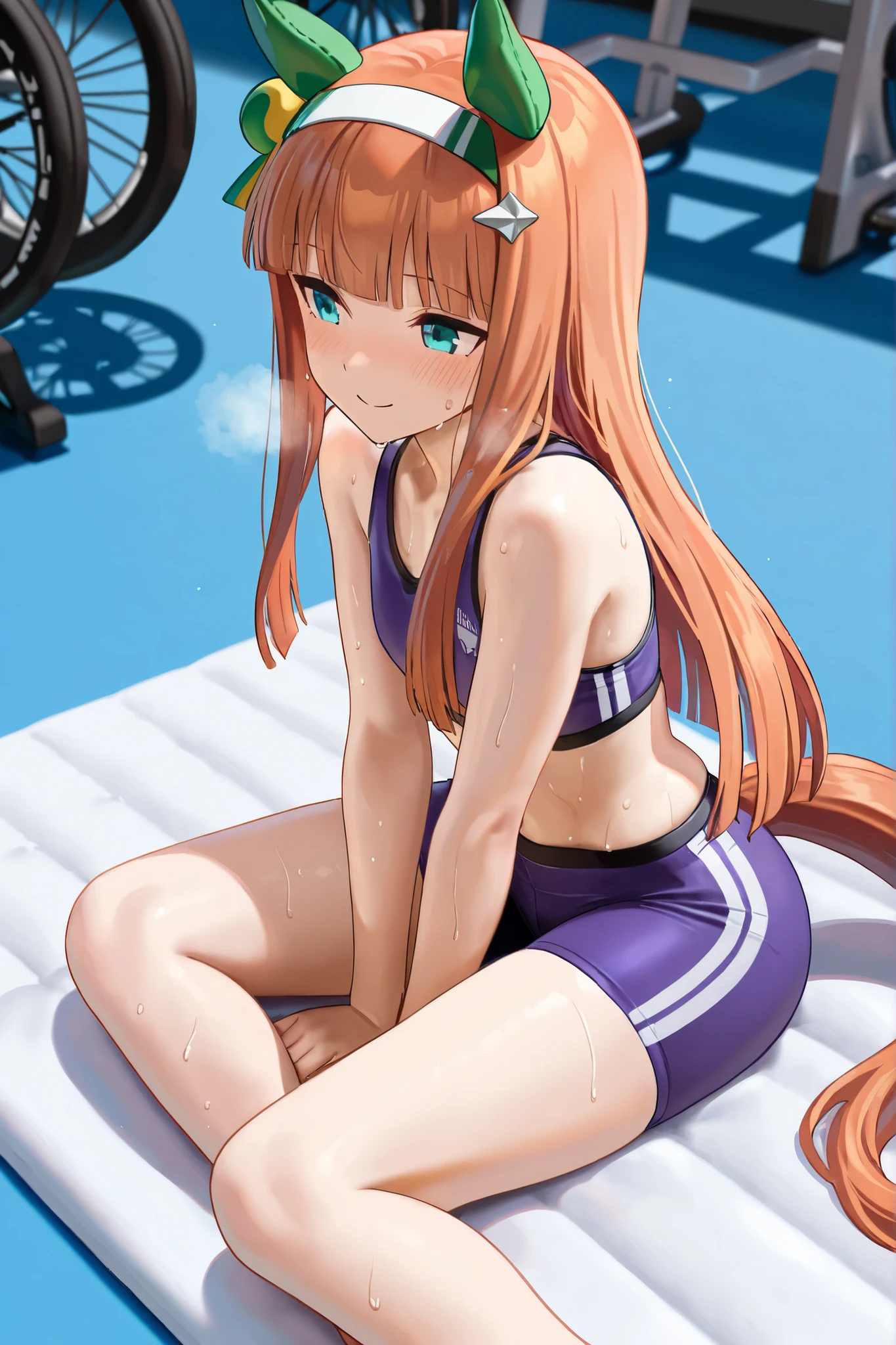 National Foundation, Outdoor, Tennis court, sunlight, Shadow, masterpiece, Great illustrations, Highest quality, Particles of light, Very detailed, 8k wallpaper, (Vibrant colors:1.2), (girl), look back,Laugh shyly,blush, Laugh shyly, Gaze lovingly,Mid-chest, Black Hair, Messy Hair, Medium length hair, ponytail, Pink Ribbon, Shiny Hair, Glowing Skin, Cute Face, (Pink tennis uniform), Bottomless, Nipples,
Take a shower、naked