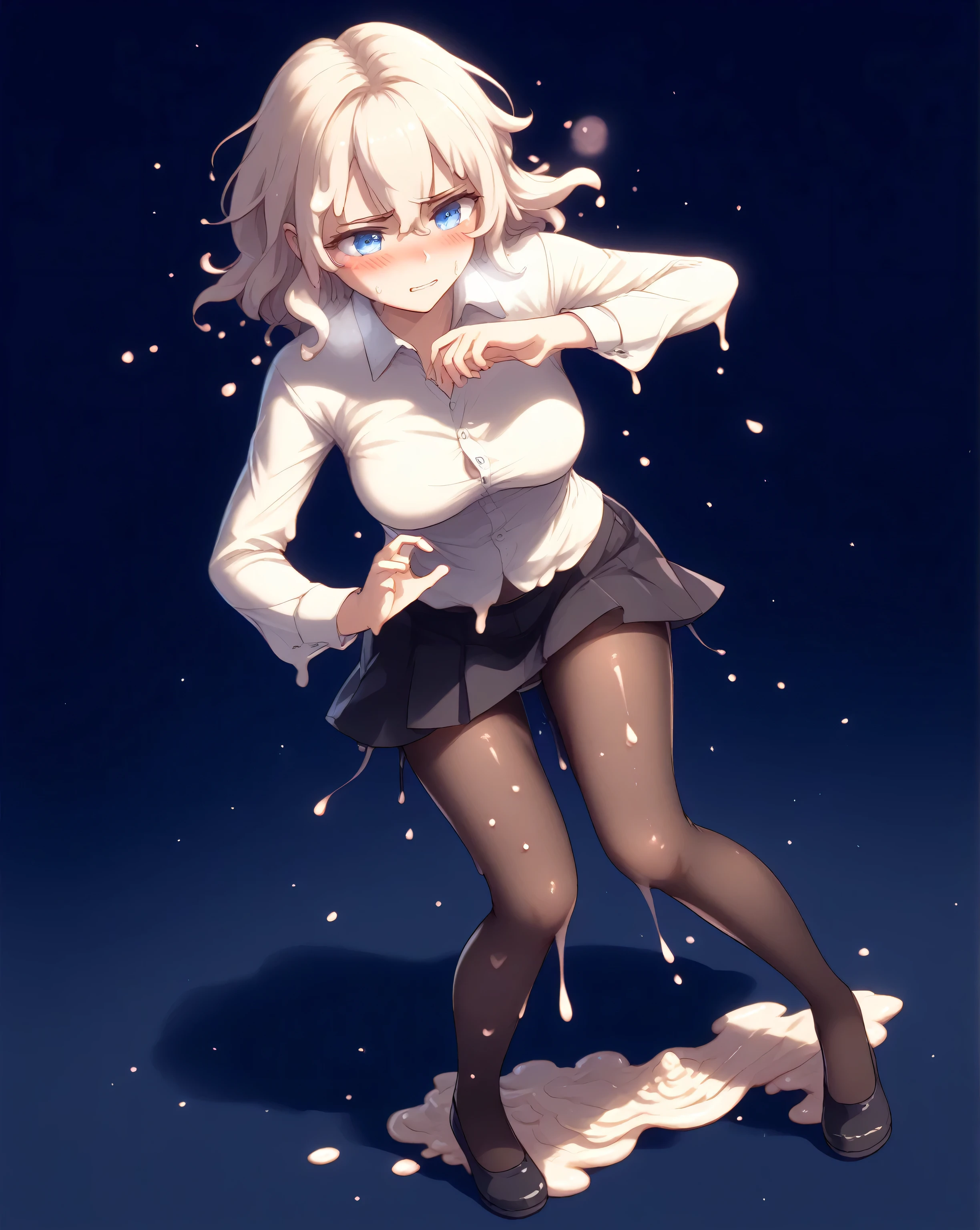 ((young girl ,irrumatio.short stature,gyaru)) ,flat chest, hime cut bun hair.nsfw,plump.frilled one-piece-swimsuit,,