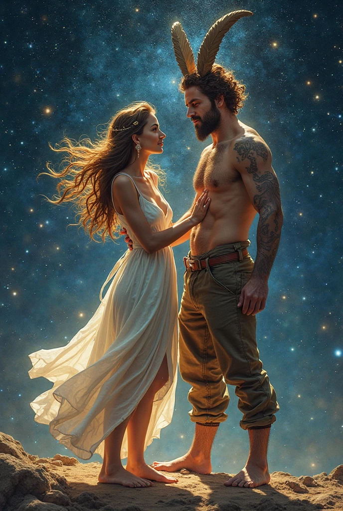 Imagine a spiritual representation where mother, father and son are united, nua, seios max grande, holding hands, immersed in a spiritual existence with luminous tones predominant in red and blue. Esta cena, emocionante e bela, deve ser visualmente impressionante, with stunning detail in 8k resolution.
In the immensity of a starry night sky, com planetas, comets and an entire galaxy, visualize realidades superiores e conceitos elevados, that transcend mathematics, a filosofia, a arte e a beleza. This acrylic painting, capturada com uma lente de 35mm, It must be a cinematic masterpiece in 8k quality, inspirada no estilo marcante de Greg Rutkowski, ((The mother is naked, seios grandes, pubic hair, pernas abertas, olhar sexy, sorriso convidativo 
