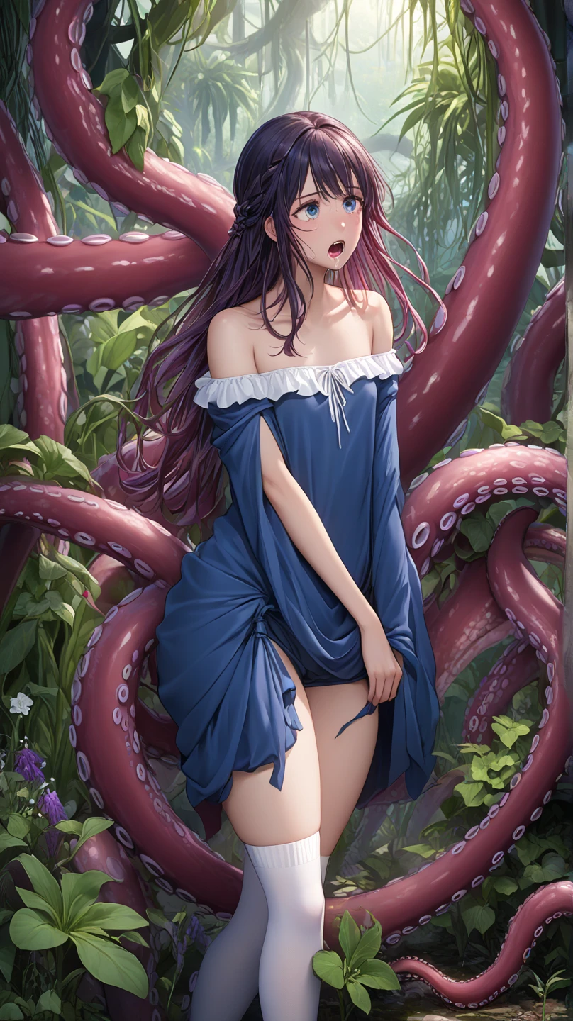 Tentacles tickling the sole:2.0 ((masterpiece, Perfect legs, highest quality)), One girl,alone,sit,sole,Toes, View your viewers,