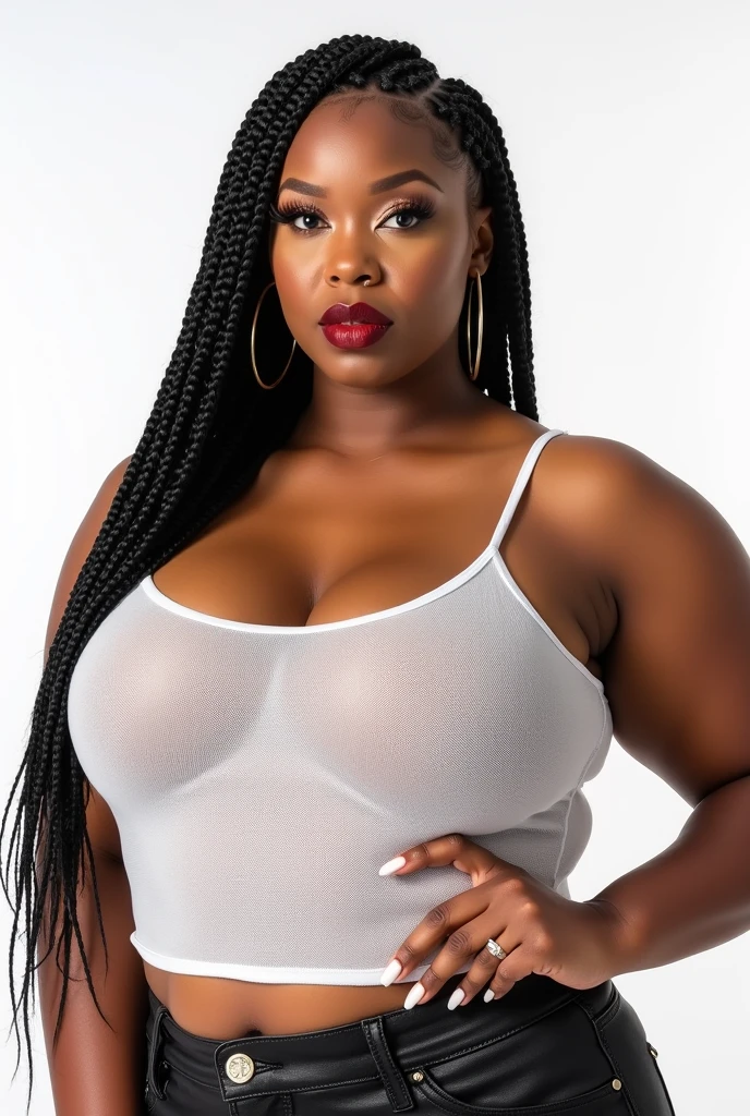 Very black woman with very big tits (maximum 400 pixels per side ) with clothes torn