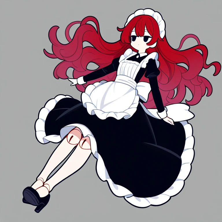 using pantimedies, wavy black hair, piercing look with deep red eyes, average stature, Silky hair with a ponytail hairstyle collected with a red bow with two white lines, with clothes, has a vagina, has breasts, cup of breasts, small breasts, slim, foreground, Session, sitting in her room, sitting on the floor of her room, wearing pantyhose, using pantimedies, Picardias, short skirt, shoes, blouse with straps, blush, opening her legs making her panties visible, open legs, perfect white panty, Skirt fluttering in the wind