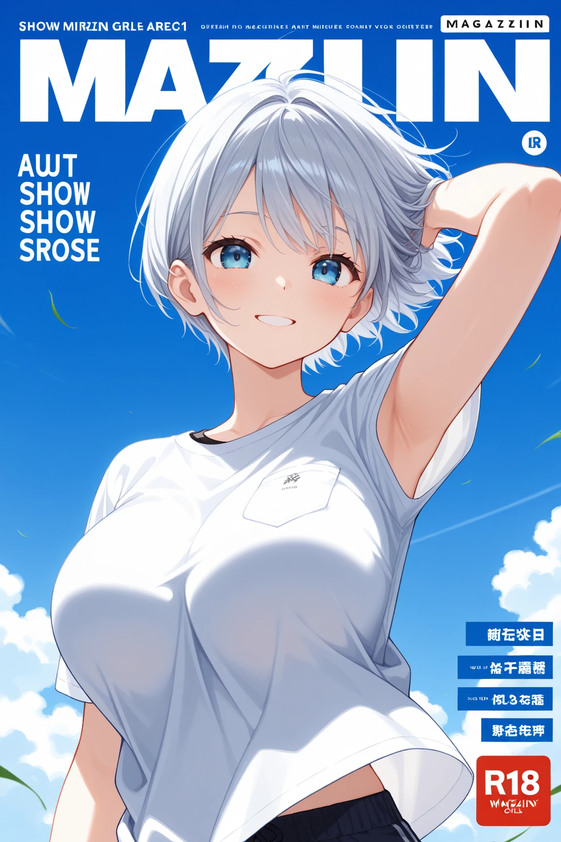 Anime girl sitting on bed in white dress,Pink sheets, loli in dress, anime moe art style, Female protagonist 👀 :8, saori, anime girl named lucy, flat anime style shading, (Anime girl), at pixiv, gapmoe yandere, rei hiroe, cute anime waifu in a nice dress