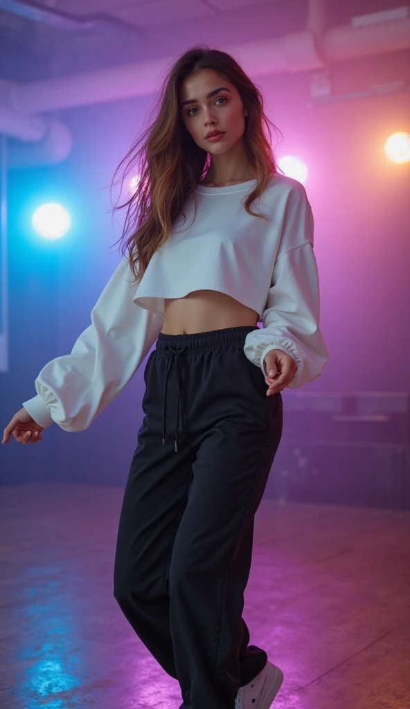 Highest quality, Tabletop, Ultra-high resolution, (Realistic:1.4), (Japanese Idols),RAW Photos, One Girl, night,Detailed skin,nightclub,Disco,(blonde:1.2), (Silver inner hair:1.3),Glossy Lips,smile,21 years old,Beautiful and beautiful eyes,eye shadow,Diamond jewellery,Earrings,Gold Jewelry,(hoodie:1.3),,(Shoulder strengthening:1.2),A well-trained body,(Pixie Cut),Round face,(playing music as a DJ:1.5), (DJ:1.2) Vibrant performances (Music Festival:1.2) and (Lively crowd:1.1) and (Colorful stage lighting:1.1), (Back view:1.5 ),Back view,(A slightly distant composition),(back of head),Composition from behind