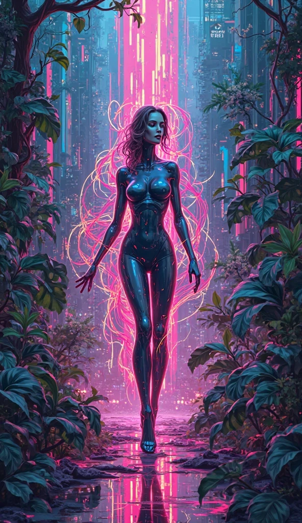 ((Futuristic background)), ((Waist shot)), craft a hyper realistic vertical photo of most attractive transparent tron jumpsuit crystal glass girl with neon light, beautiful eyes, ponytail long hair, neon pink armor, intricate pink armor,
A magic sword knight,composed of elements of thunder,thunder,electricity,His form is barely tangible,with a soft glow emanating from his gentle contours,The surroundings subtly distort through her ethereal presence,casting a dreamlike ambiance,white lightning,Surrounded by thunder and lightning elemental magic,