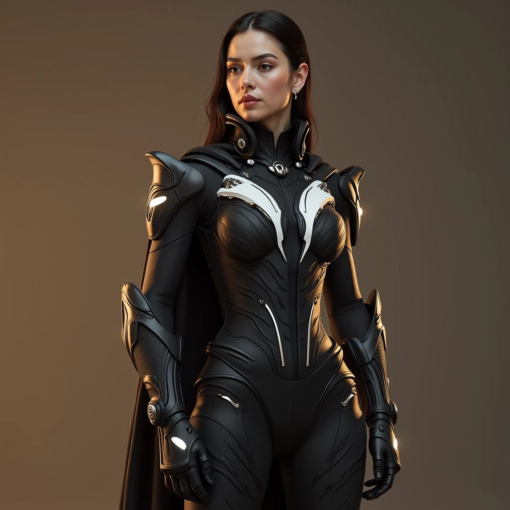 score_9, score_8_up, score_7_up, (Highest quality),(realistic,photorealistic,photo-realistic:1.37), ultra-detailed,(best quality,4k, 8k, highres, masterpiece:1.2), BREAK, A woman in futuristic clothing, Trending on cgstation, Trending on cgstation, (Portrait of a girl in the Knights of the Zodiac:1.4), blunt bangs, Cute Cyborg Girl, Perfect android girl, Portrait Astronaut Girl, Beautiful girl cyborg, (Girl wearing iridescent blue black white mechanical cyber armor:1.3), Game CG, cgsociety and fenghua zhong, Beautiful Cyborg Shrine Maiden, Bioluminescence, (Yua Yaiba:0.5), (Golden eyes:1.5), Anatomically correct grip, (Sharp and long claws:1.1), erotic and sexy, black, wearing A gorgeous cape with beautifully detailed embroidery,