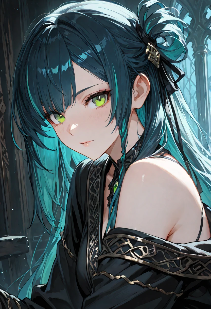 Close-up of a person dressed in green and black, Villain Anime Girl, Ayaka Genshin Impact, Ayaka Games Genshin Impact, From Arknights, Mikudayo, Android Heroine, Vocaloid, Best anime 4k konachan wallpaper, Tatsumaki, Anime Moe Art Style, Demon Slayer Louis Fan Art, Hajime Yatate