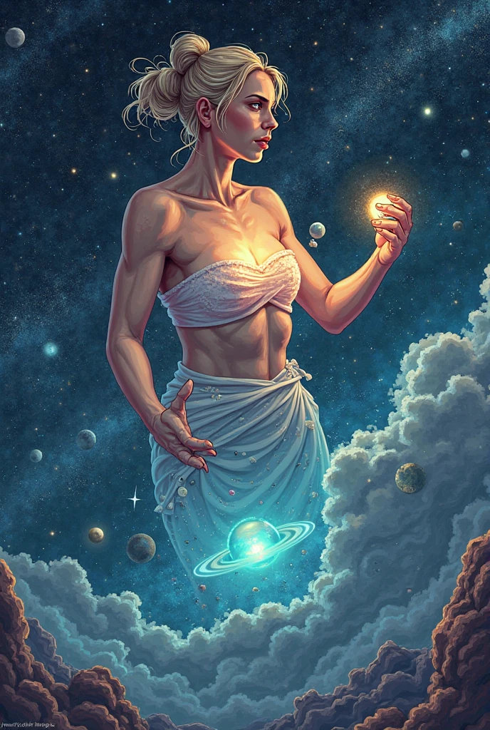 Masterpiece, (((full figure))) entire body in frame, (((magical lighting))) (((beautiful seductive smile sexy anorexic white woman standing on cosmic galaxy floor ))), ((( sexy nude body in sexy pose))) , (((short blonde hair))) sunset lighting, golden hour, golden colors, very detailed, dramatic lighting, digital art trending on Artstation 8k HD high definition detailed realistic, detailed, skin texture, hyper detailed, realistic skin texture, armature, best quality, ultra high res, (photorealistic:1.4), high resolution, detailed, raw photo, sharp re, by lee jeffries nikon d850 film stock photograph 4 kodak portra 400 camera f1.6 lens rich colors hyper realistic lifelike texture dramatic lighting unrealengine trending on artstation cinestill 800, (((accurate female anatomy)))