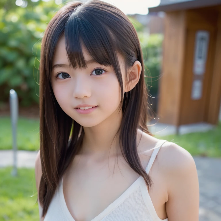 hight resolution、high-level image quality、in 8K、Real live-action、Raw photography、top-quality、masterpiece、超A high resolution、Raw photo、ren、Beautiful fece、masutepiece、((Obscene content))、For adults、charm of 、absurderes、((((Japan elementary school students))))、Japan Girl、((8years old))、((with round face))、((Tanuki face))、((Cute little face))、(((((Shy laughter)))))、de pele branca、((chubby figure))、Juvenile physique、Smaller chest、kne、 thighs thighs thighs thighs、独奏、fullllbody、Very nice、(((white ruffle white tank top:1.0) ))、 ((Pubic area))、(Mansuji)、((Pink panty))、Are sleeping、(Photorealsitic:1.37)、Photon mapping、Realistic、Radio City、Physically Based Rendering、depth of field rally background、a picture、(((a junior idol in Japan)))、Sparkling eyes、shiny lip、too bright natural light、The Bright Sun、Too bright sunlight、(((((8years old)))))、(((Pubic area)))、(Mansuji)、white tank tops、to stand、Open your legs、Open your crotch、Show off,Pink Panties