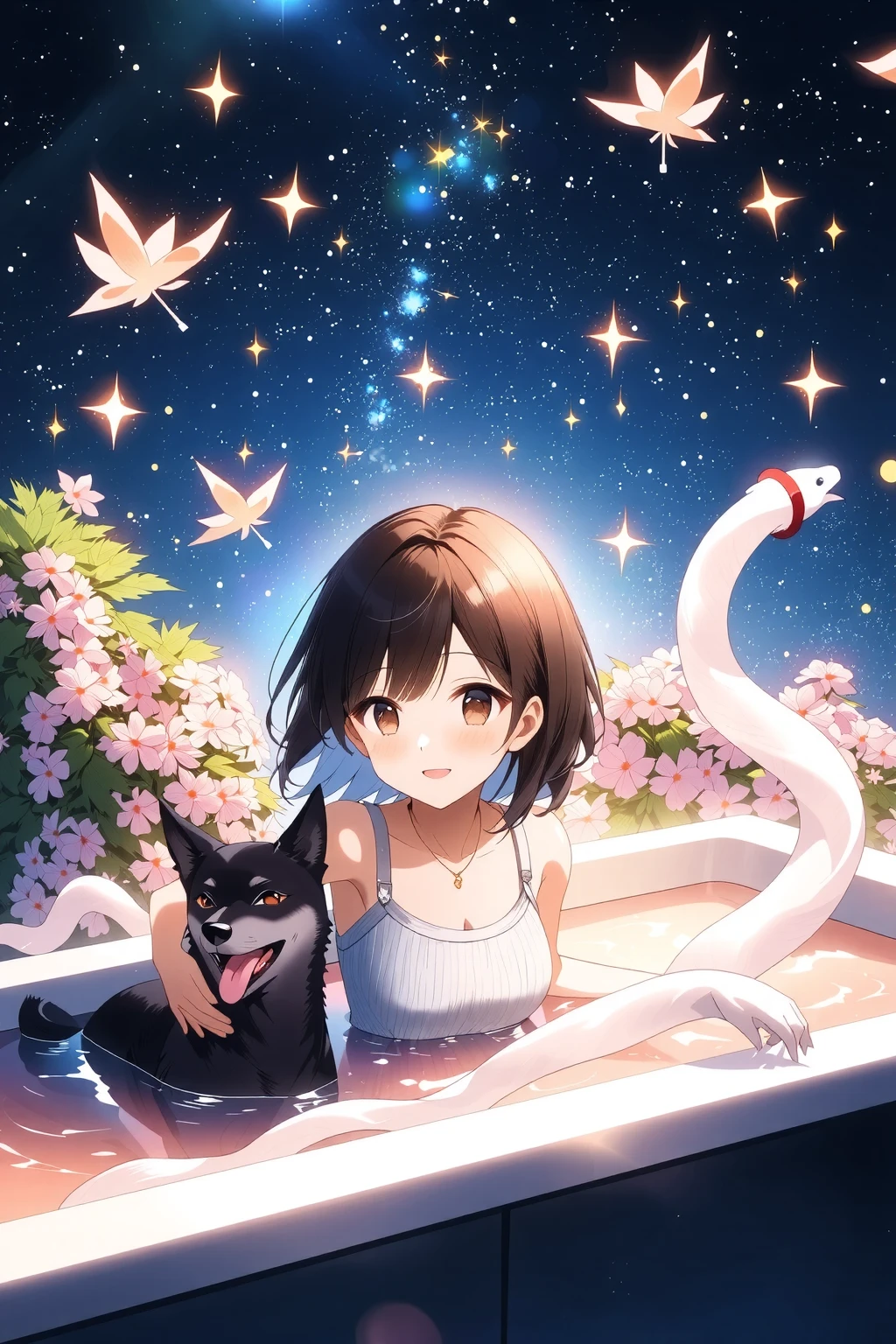 (masterpiece:1.4), (Highest quality:1.4), (High resolution:1.4),One person, Kiki, Black robe,((A happy smile)),((looks fun)),(Shoulders exposed)