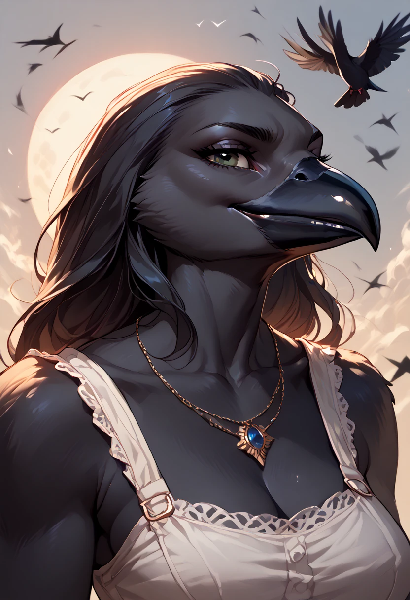 (((Cute Face))), (((Cute pose))), (((detailed eyes))), Solo, (((highly detailed black feathers))), ((seductive)), (((female))), (((bra))), standing, beak, (by fivel), detailed eyes, (((medium breasts))), ((eyelashes, crow)), ((facing viewer)), long hair, (((long hyper realistic tail))), (((full body should be seen))) sharp focus cgi, photorealistic, high detail, realistic, masterpiece, absurdres, best quality, HDR, high quality, high-definition, extremely detailed, 8k wallpaper, intricate details, 8K uhd, Full-HD, (realistic photo:1.2), contrast, harsh lighting, cinematic lighting, natural lighting, hard light, backlighting, global illumination, ambient occlusion,