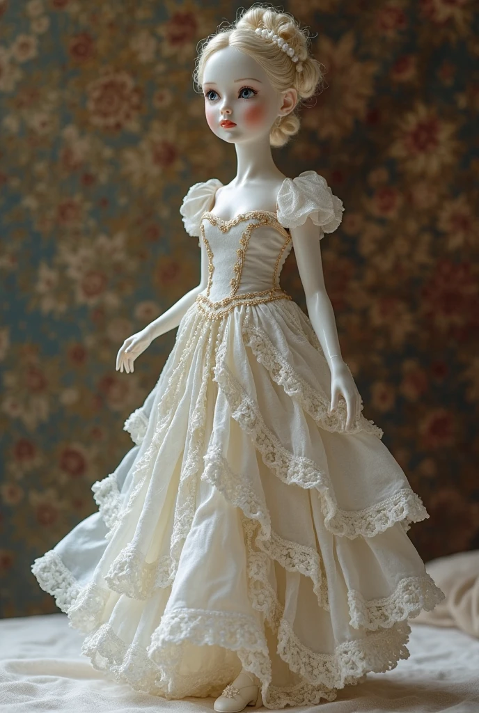 (masterpiece, best quality:1.2), Doll, White doll, Porcelain doll, doll hands, doll in dress, articulated limbs, antique doll