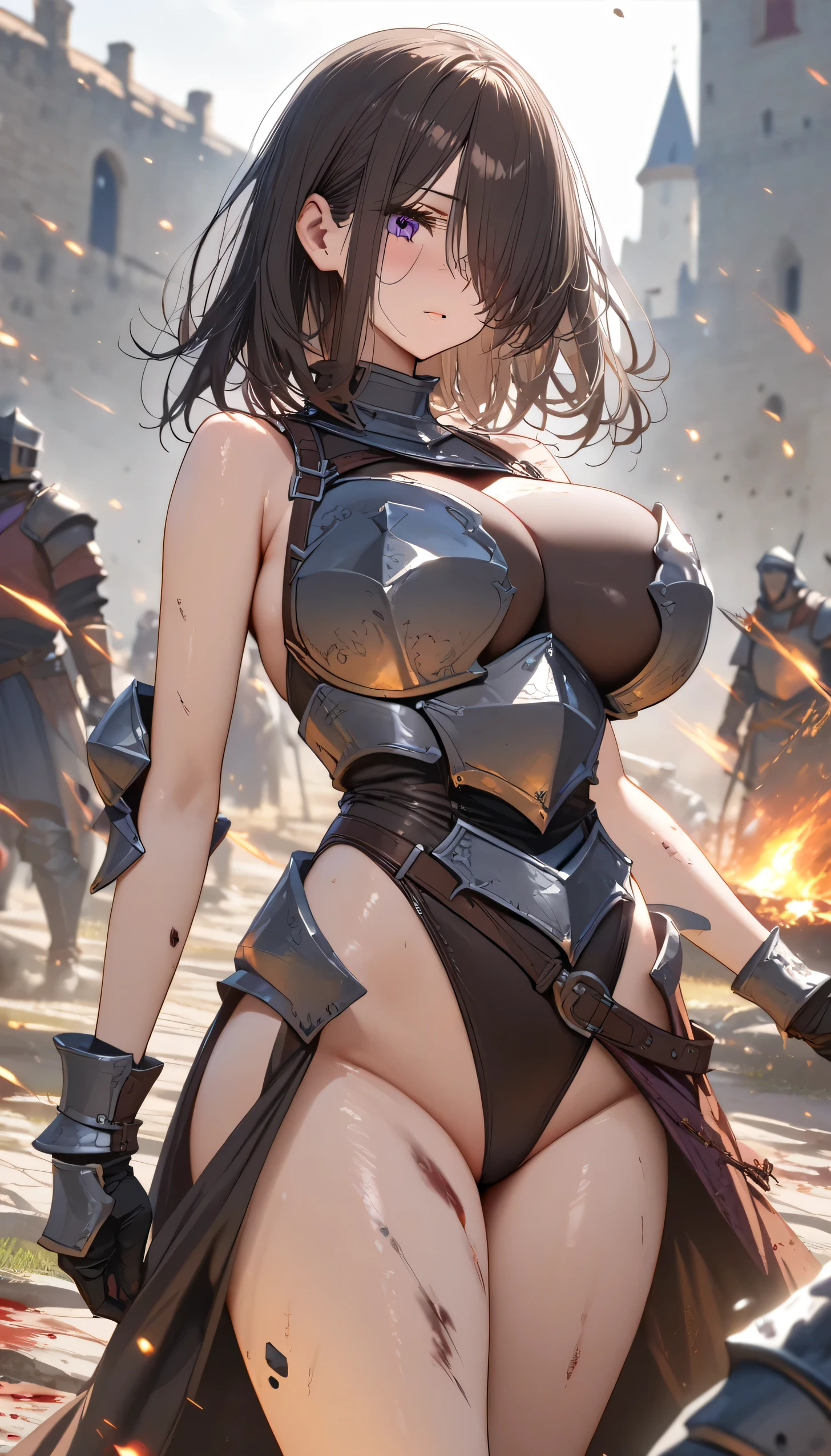 ((Seductive Anime Girl:1.2))、((Meticulously drawn hands:1.2))、Meticulously drawn hair, Meticulously drawn eye, Precise human body structure、((Combative posing:1.2)), ((Holding a big Heavy artillery:1.6, armament:1.3))、((dynamism:1.3))、((dynamic angle:1.5))、((Being in battle field:1.2))、((latex micro bikini:1.3 crop top:1.3))、((sleeveless:1.5))、((crop top navel))、((highleg:1.3))、((huge breasts:1.3))、((huge hip:1.3))、((thick thighs))、curvy、((collarbone))、((cameltoe))、((Glossy realistic skin texture))、((shiny skin))、((Meticulously drawn hands:1.2))、perfect anatomy、masterpiece, ultra-detailliert, 8k, hiquality, Top image quality, Smooth texture、watercolor