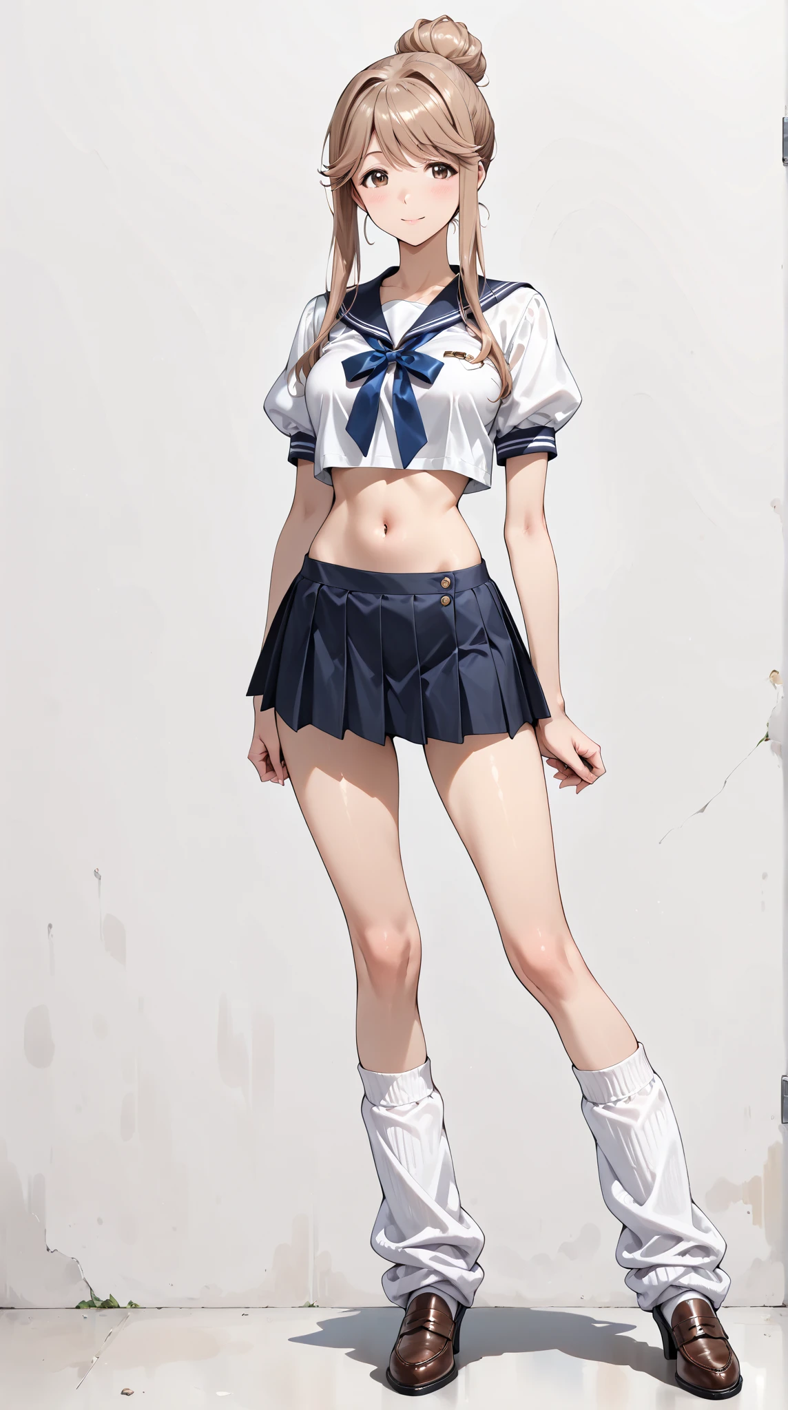 Mac、stripe、Simple Background、Girl、Bold Model Pose