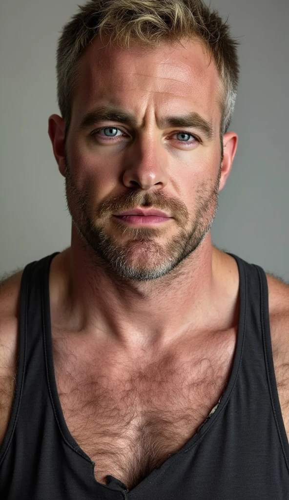 Masterpiece, denoise, void noise, one man, best quality, 8k resolution, male focus, focus only, amazing composition, volumetric lighting, super quality, elegant, Very detailed, (bedroom), front view, facing viewer , -----------, 35 years old, mature face, muscular, thin body, Caucasian, (((white skin, pale skin))), handsome, (detailed light-blue eyes), light blonde hair, big ears, (((extremely hairy pectorals, thick plenty chest and body hair))), ((Medium long beard)), (((((Jim Sturgess and Russell Tovey mixed face))))), (((big nipples, perky nipples))), ------------, ((((naked, shirtless, hard penis)))), (((bukkake)))