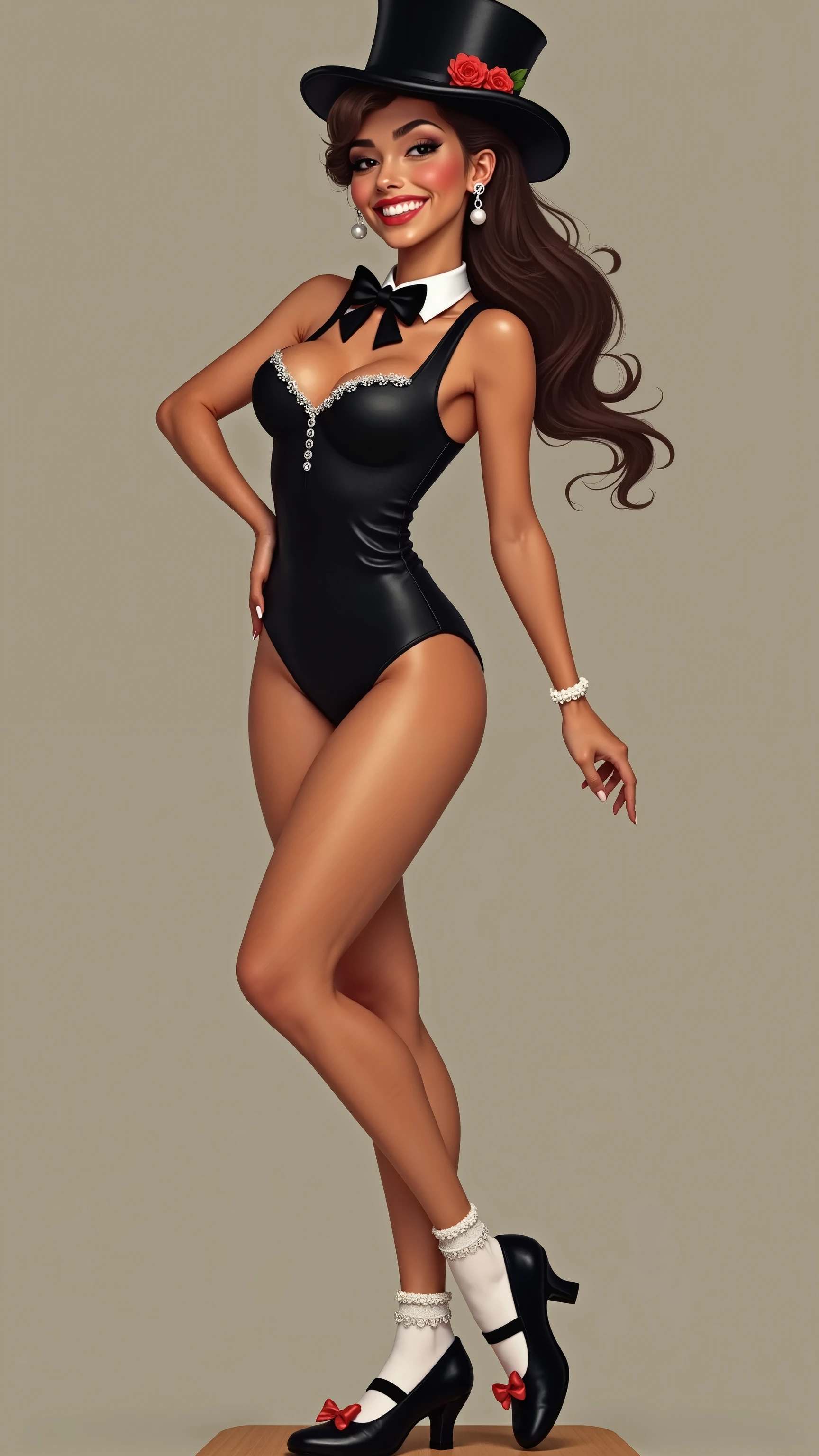 Caricature of a woman, with outlines, 1920's hairstyle ,sexy pin-up pose, lying pose, exaggerated body features, full body,  black and white, white background