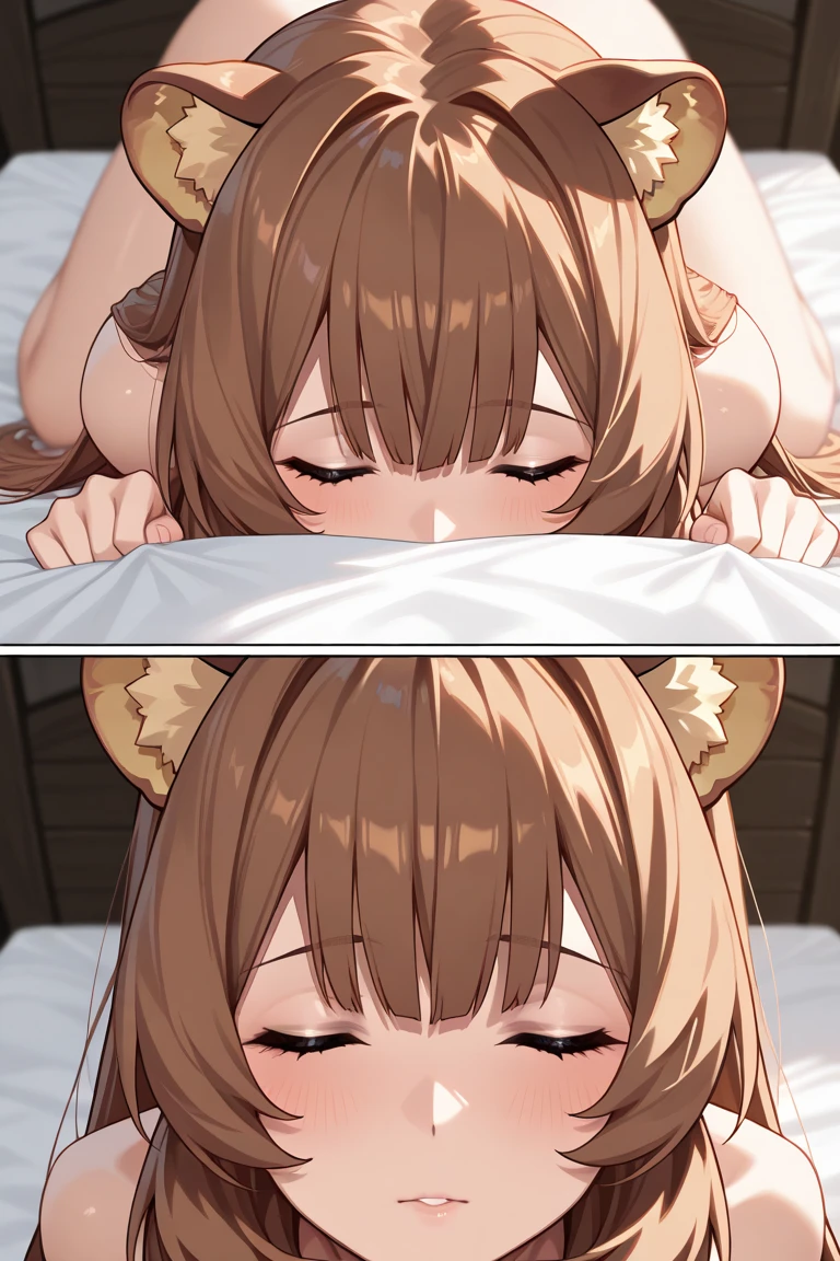 NSFW,masterpiece,Highest quality,High resolution,Very detailed,Nekone \(Utawarerumono\),Brown Hair、(Red Eye:1.3)、ribbon,Twin tails、ヘアribbon、mole、目の下のmole,Small breasts,(High-quality mesh frill dress),See-through,blush,(Ecstasy face),Estrus,(Prostitute),(Sex slave),Brothel at night,Luxurious Japanese-style room,(Have sex),(Squirting),(trembling),heart,(Falling into Pleasure),Drooling,yield,Obedience,Prone,From the side,Grit your teeth