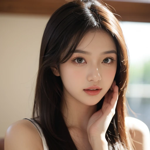 master-piece,(most realistic:1.5),Maximum resolution,Maximum face resolution,Highest environmental profile,The most beautiful woman,seduce,sexual expression,Nude,thailand Women,thailand,adolescent, white,s big eyes,beautidul eyes,short,light face,The most beautiful nose,hair'hair'hair'hair'hair'hair'hair'hair'hair'I'm sitting studying..........