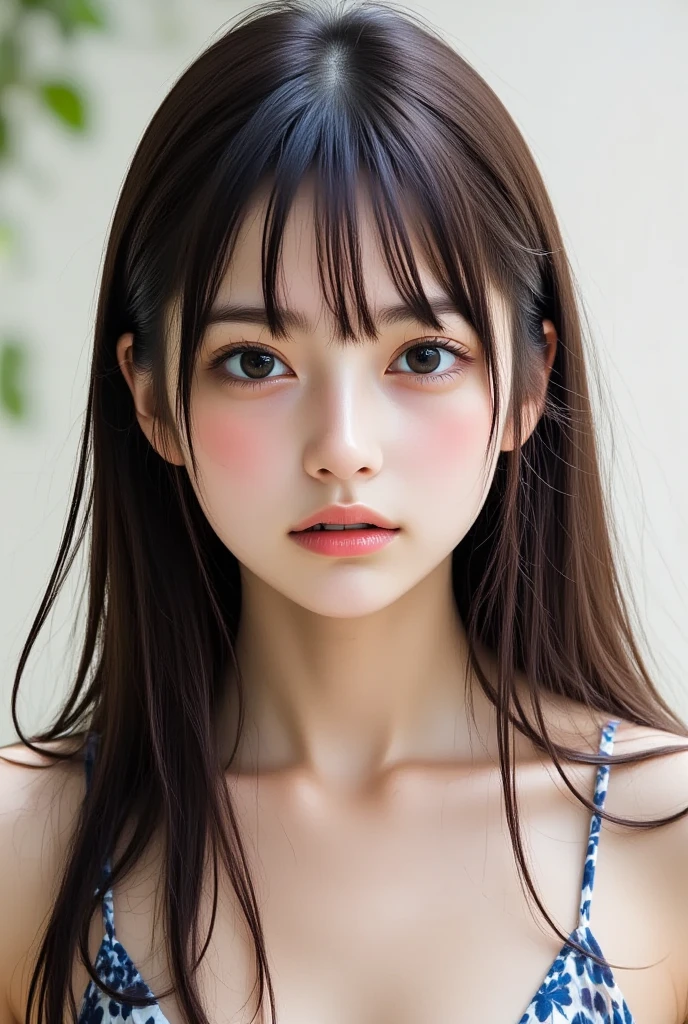 (1 nogizaka girl,raw photo,photo realistic:1.5),(best quality, high quality,HDR, highest quality,ultra high resolution,high resolution,high res,ultra high difinition,huge file size,8K,2K wallpaper,8K wallpaper,high quality texture,amazing,an extremely delicate:1.4),one girl, Japanese famous idol,beautiful face,small face,absurd,ridiculous,incredibly ridiculous,portrait,breasts close up,blurry background,(school uniform,cleavage,no makeup:1.2),(six_heads tall),medium skin,beautiful skin,detailed skin,six heads tall,black hair,silky hair,(Japanese eyes:1.3),detailed eyes,black eyes,Japanese idol eyes,triangle eyes,Japanese nose,5-fingers,(Light Particles, Lens Flare, Luminous Particles: 0.7),looking at viewer,bright lighting,professional lighting,girl