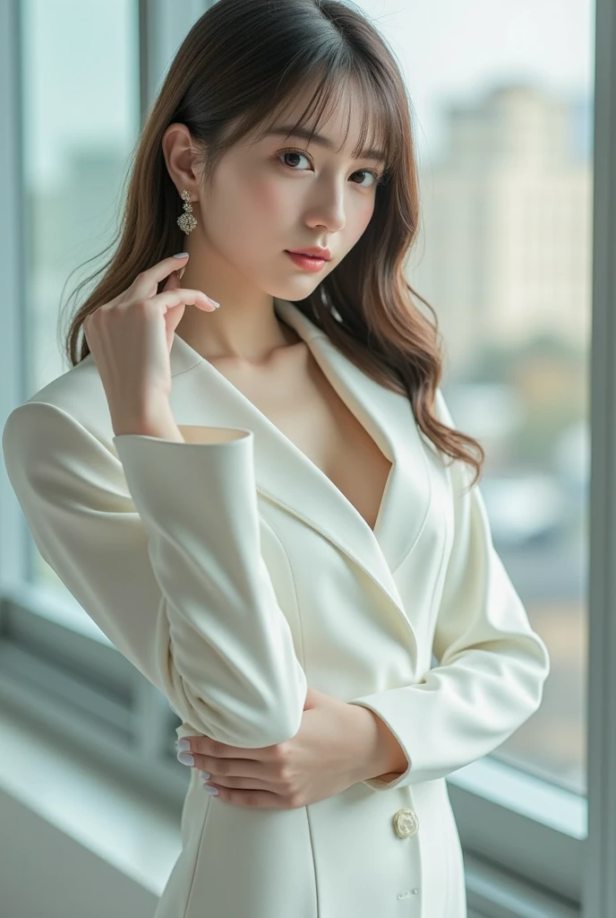 photo of (futurahannahowo9030v5:0.99), a woman as a waitress, (((walking in a fancy french restaurant))), modelshoot style, (extremely detailed CG unity 8k wallpaper), photo of the most beautiful artwork in the world, professional majestic (photography by Steve McCurry), 8k uhd, dslr, soft lighting, high quality, film grain, Fujifilm XT3 sharp focus, f 5.6, High Detail, Sharp focus, dramatic, (((wearing a fancy formal waitress outfit))), (looking at viewer:1.2), (detailed pupils:1.3), (natural light), (((medium-long shot:1.2)))